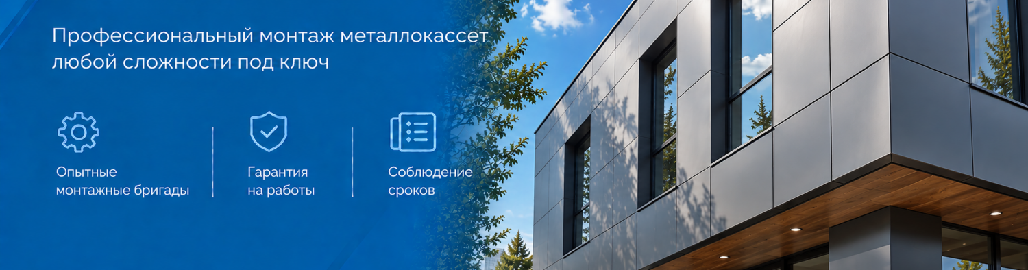 Монтаж металлокассет Монтаж металлокассет